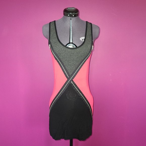 Lipsy London Colourblock Bodycon Tunic Dress With Zipper Detailing - Picture 1 of 7